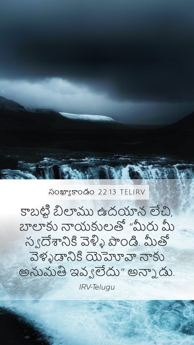 సంఖ్యాకాండం 22:13 TELIRV Mobile Phone Wallpaper - కాబట్టి బిలాము - Mobile Bible Verse Wallpaper