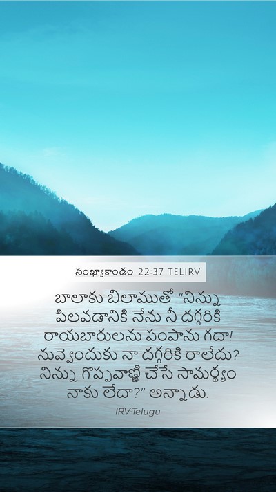 సంఖ్యాకాండం 22:37 TELIRV Bible Verse Image