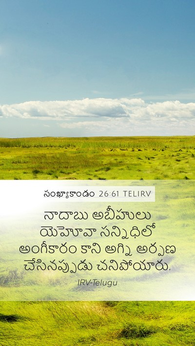 సంఖ్యాకాండం 26:61 TELIRV Mobile Phone Wallpaper - నాదాబు అబీహులు - Mobile Bible Verse Wallpaper