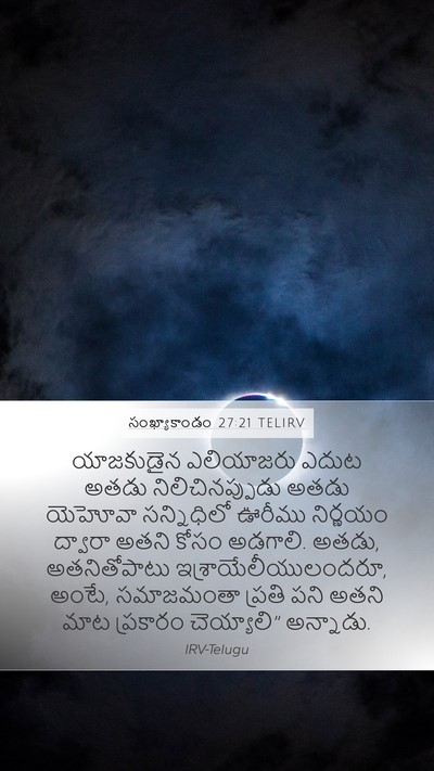 సంఖ్యాకాండం 27:21 TELIRV Bible Verse Image