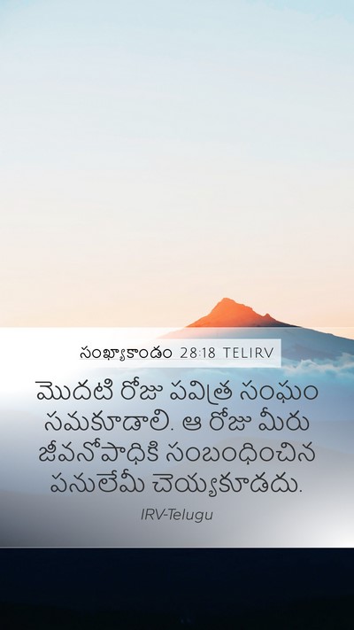 సంఖ్యాకాండం 28:18 TELIRV Mobile Phone Wallpaper - మొదటి రోజు పవిత్ర - Mobile Bible Verse Wallpaper