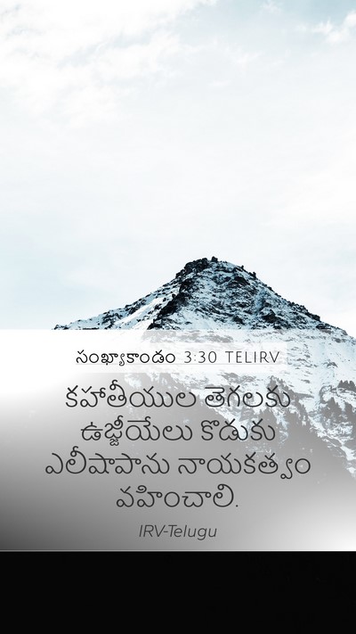 సంఖ్యాకాండం 3:30 TELIRV Bible Verse Image
