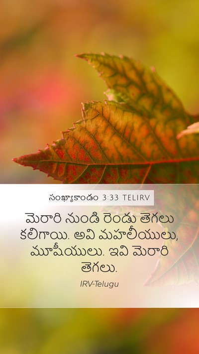 సంఖ్యాకాండం 3:33 TELIRV Bible Verse Image