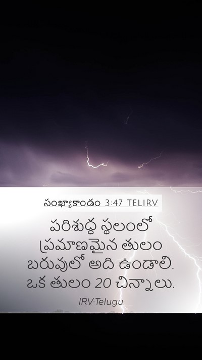 సంఖ్యాకాండం 3:47 TELIRV Mobile Phone Wallpaper - పరిశుద్ధ స్థలంలో - Mobile Bible Verse Wallpaper