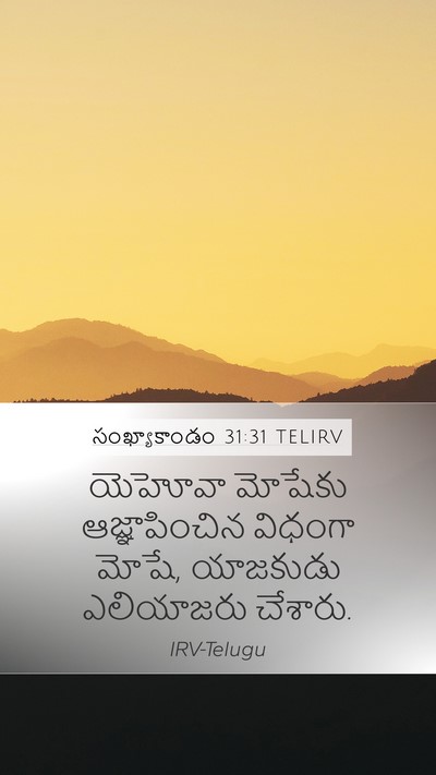 సంఖ్యాకాండం 31:31 TELIRV Mobile Phone Wallpaper - యెహోవా మోషేకు - Mobile Bible Verse Wallpaper