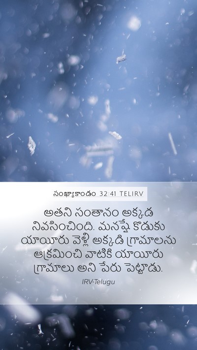 సంఖ్యాకాండం 32:41 TELIRV Mobile Phone Wallpaper - అతని సంతానం అక్కడ - Mobile Bible Verse Wallpaper