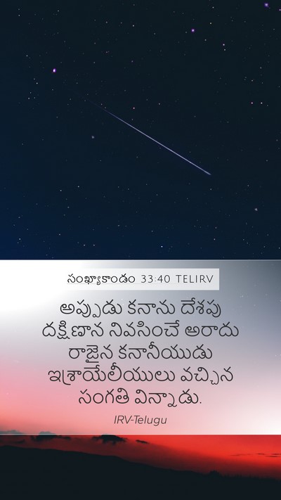 సంఖ్యాకాండం 33:40 TELIRV Bible Verse Image