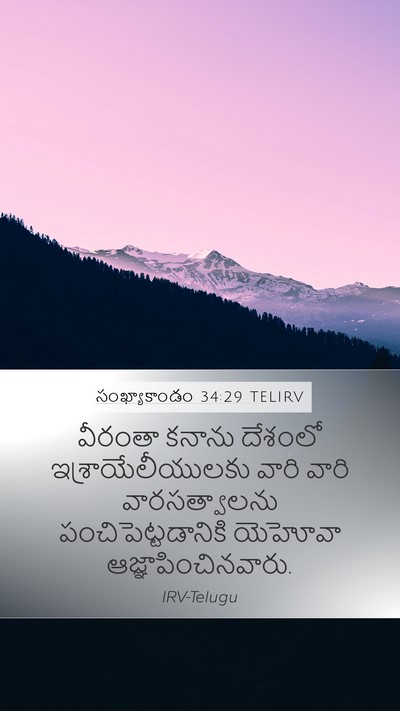 సంఖ్యాకాండం 34:29 TELIRV Mobile Phone Wallpaper - వీరంతా కనాను - Mobile Bible Verse Wallpaper