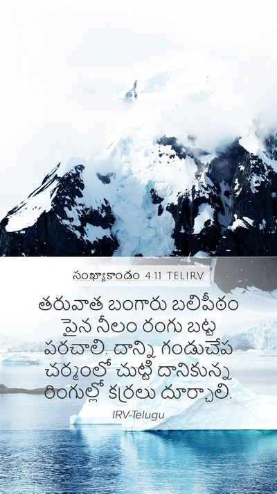 సంఖ్యాకాండం 4:11 TELIRV Bible Verse Image