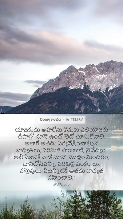 సంఖ్యాకాండం 4:16 TELIRV Mobile Phone Wallpaper - యాజకుడు అహరోను - Mobile Bible Verse Wallpaper