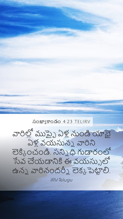 సంఖ్యాకాండం 4:23 TELIRV Bible Verse Image