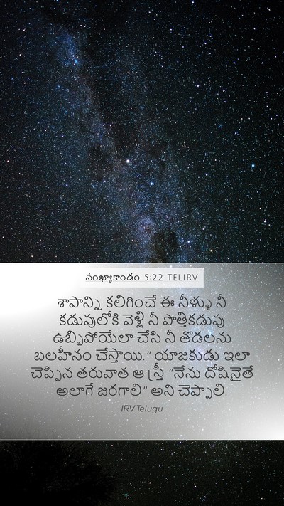 సంఖ్యాకాండం 5:22 TELIRV Mobile Phone Wallpaper - శాపాన్ని కలిగించే - Mobile Bible Verse Wallpaper