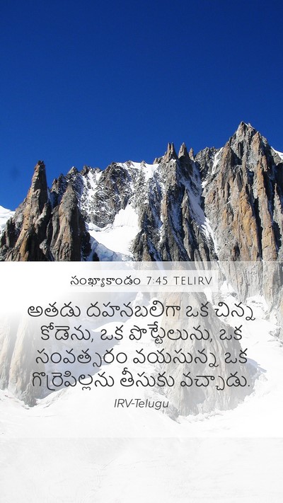 సంఖ్యాకాండం 7:45 TELIRV Mobile Phone Wallpaper - అతడు దహనబలిగా ఒక - Mobile Bible Verse Wallpaper