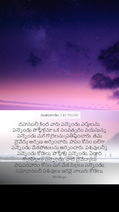 సంఖ్యాకాండం 7:87 TELIRV Mobile Phone Wallpaper - దహనబలి కింద వారు - Mobile Bible Verse Wallpaper