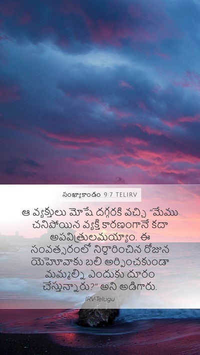 సంఖ్యాకాండం 9:7 TELIRV Mobile Phone Wallpaper - ఆ వ్యక్తులు మోషే - Mobile Bible Verse Wallpaper