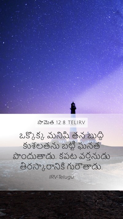 సామెత 12:8 TELIRV Mobile Phone Wallpaper - ఒక్కొక్క మనిషి తన - Mobile Bible Verse Wallpaper