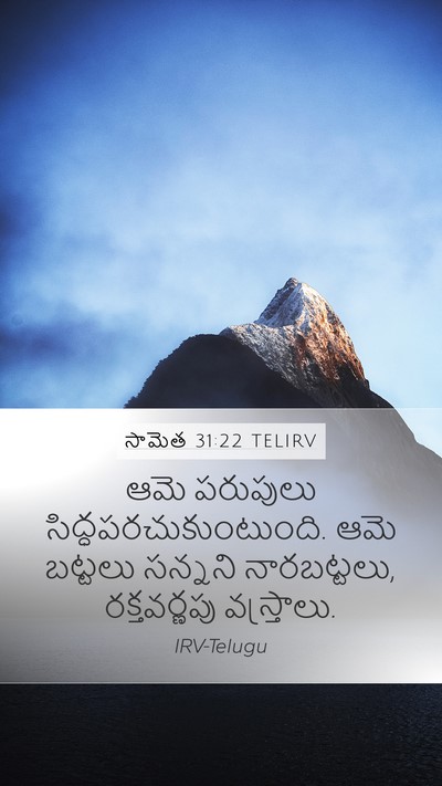 సామెత 31:22 TELIRV Mobile Phone Wallpaper - ఆమె పరుపులు - Mobile Bible Verse Wallpaper