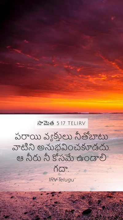 సామెత 5:17 TELIRV Mobile Phone Wallpaper - పరాయి వ్యక్తులు - Mobile Bible Verse Wallpaper