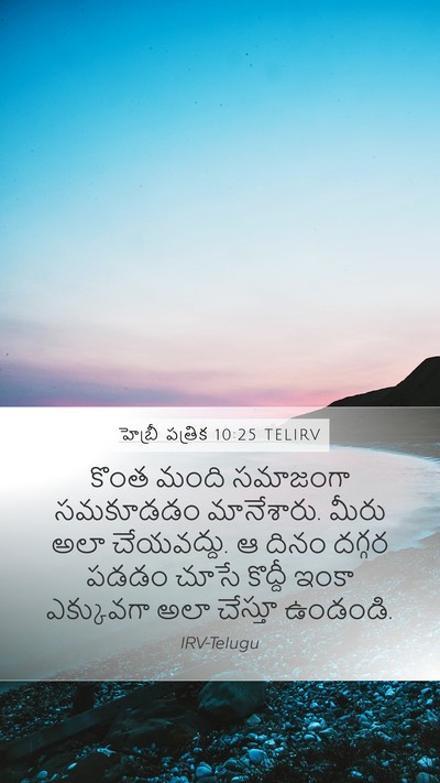 హెబ్రీ పత్రిక 10:25 TELIRV Mobile Phone Wallpaper - కొంత మంది సమాజంగా - Mobile Bible Verse Wallpaper