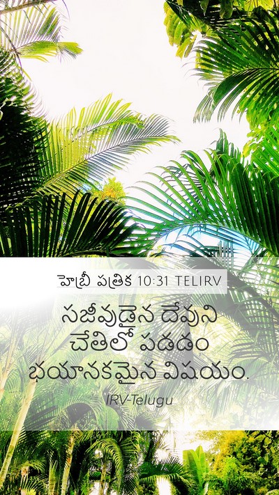 హెబ్రీ పత్రిక 10:31 TELIRV Mobile Phone Wallpaper - సజీవుడైన దేవుని - Mobile Bible Verse Wallpaper