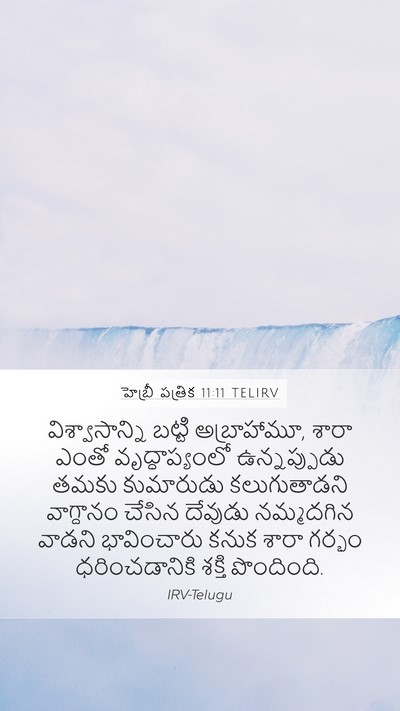 హెబ్రీ పత్రిక 11:11 TELIRV Bible Verse Image