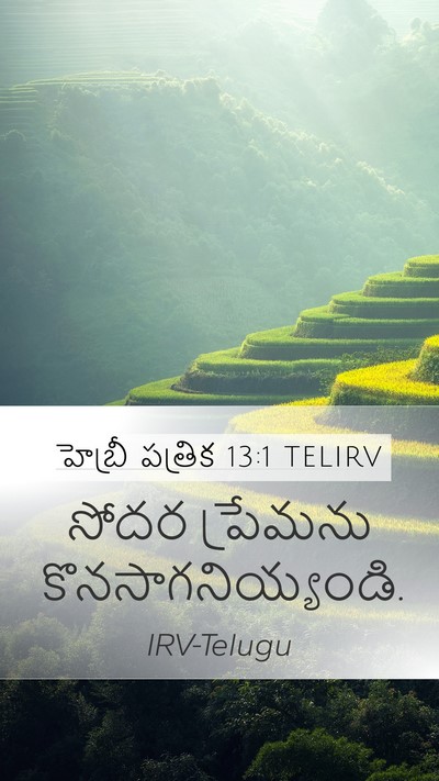 హెబ్రీ పత్రిక 13:1 TELIRV Bible Verse Image