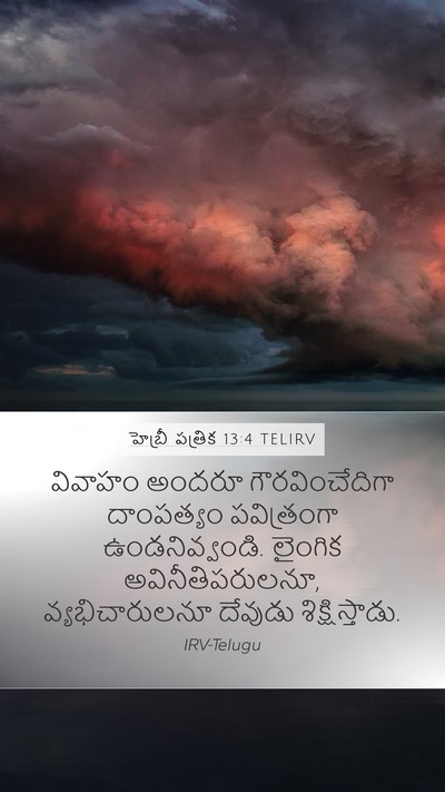 హెబ్రీ పత్రిక 13:4 TELIRV Bible Verse Image
