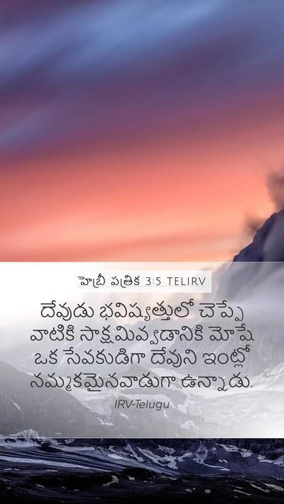 హెబ్రీ పత్రిక 3:5 TELIRV Bible Verse Image
