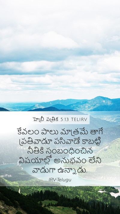 హెబ్రీ పత్రిక 5:13 TELIRV Bible Verse Image