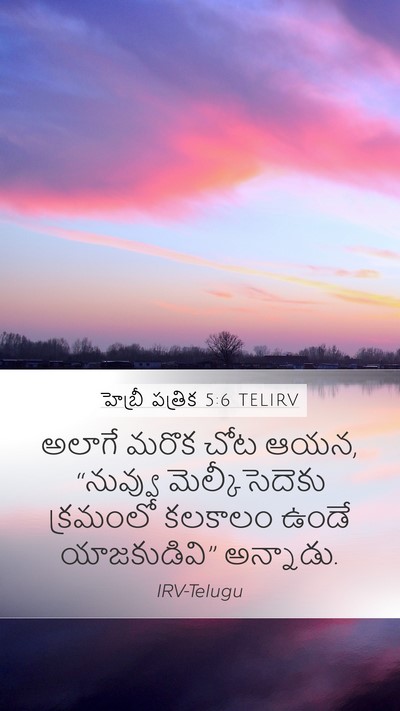 హెబ్రీ పత్రిక 5:6 TELIRV Bible Verse Image