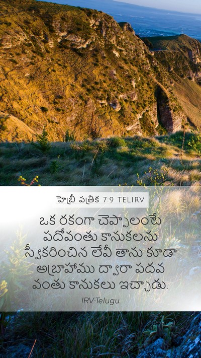 హెబ్రీ పత్రిక 7:9 TELIRV Bible Verse Image