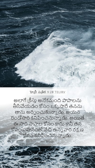 హెబ్రీ పత్రిక 9:28 TELIRV Bible Verse Image