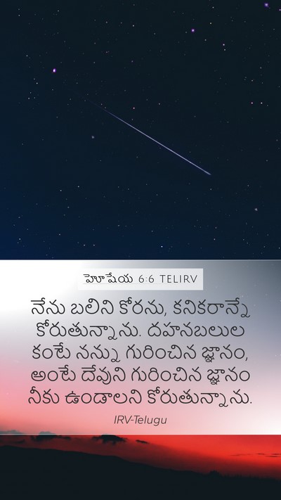హోషేయ 6:6 TELIRV Bible Verse Image